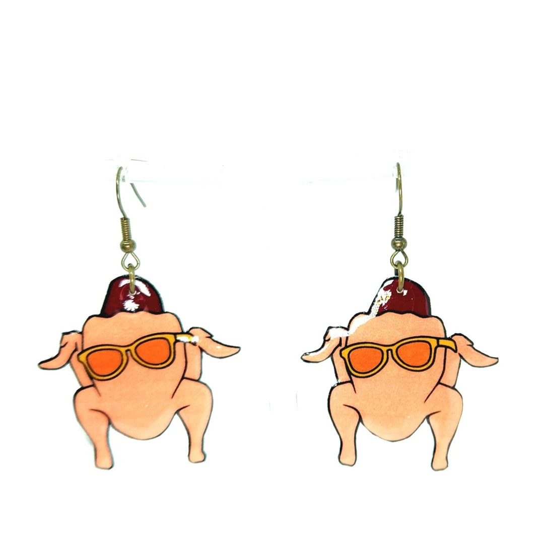Friendsgiving Monica Turkey With Sunglasses Earrings Dangles Friends TV Show Inspired Thanksgivin... | Etsy (US)
