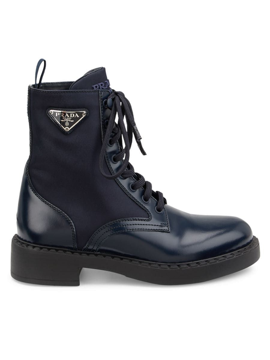 Prada Leather Combat Boots | Saks Fifth Avenue