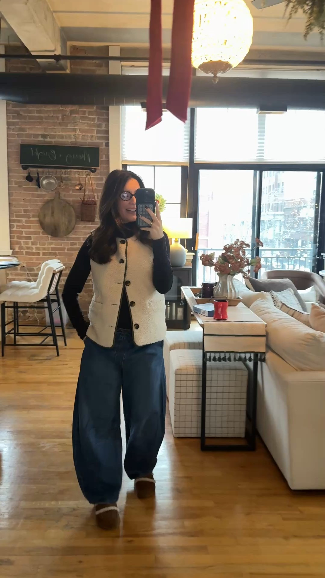 Today’s outfit of the day at 27 weeks pregnant! Wearing an XS in the jeans (fit oversized), size 8 in the lululemon base layer and size 4 in the vest 

#LTKootd #LTKBump