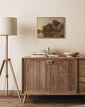 ARPEOTCY Vintage Framed Canvas Wall Art, Living Room Autumn Scenery Pictures Fall Wall Decor, Can... | Amazon (US)