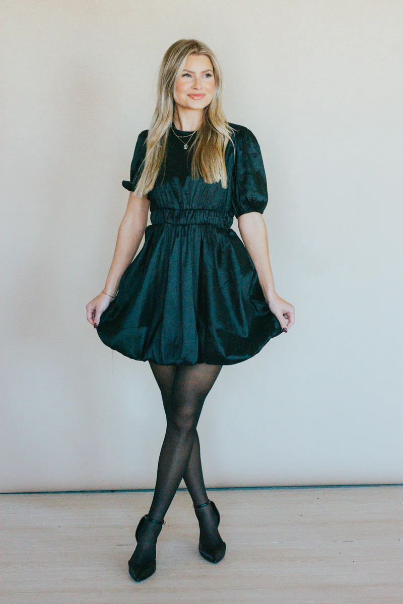Gentle Heart Black Babydoll Dress | Apricot Lane Boutique