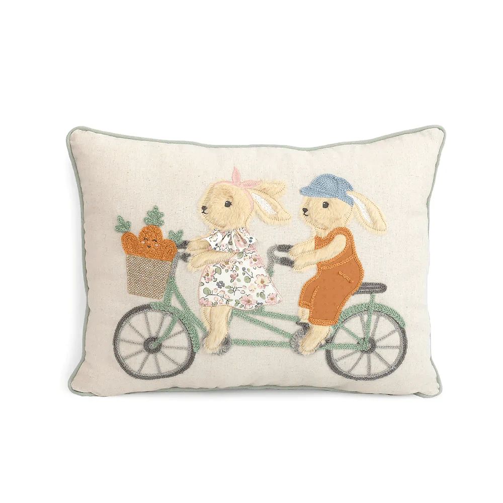 Bunny Bike Ride Pillow | Shop Sweet Lulu