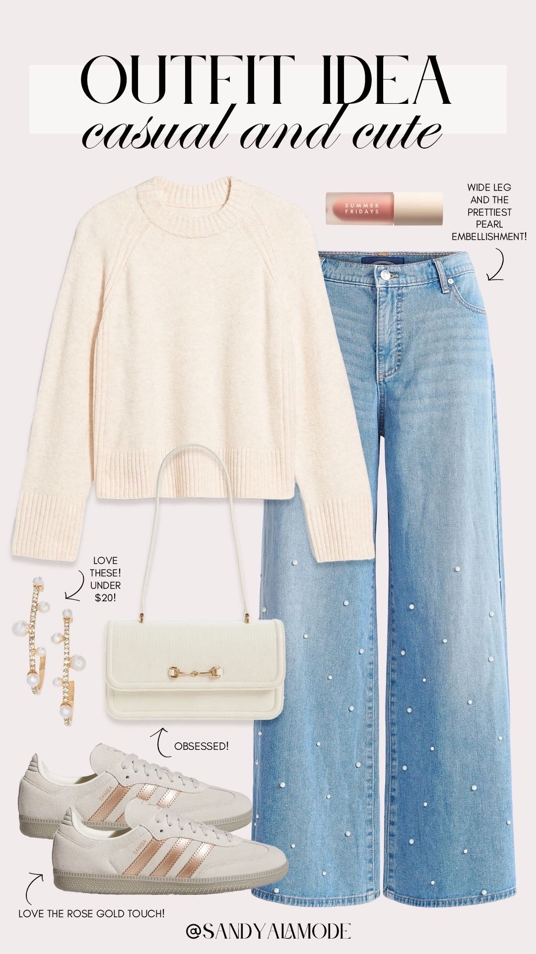 casual cute fall style, holiday outfit idea, casual holiday outfit, walmart fashion, walmart denim, pearl embellished wide leg jeans, ivory sweater, neutral winter outfit, cozy cute winter whites, winter white outfit  


#LTKgrwm #LTKootd #LTKSeasonal