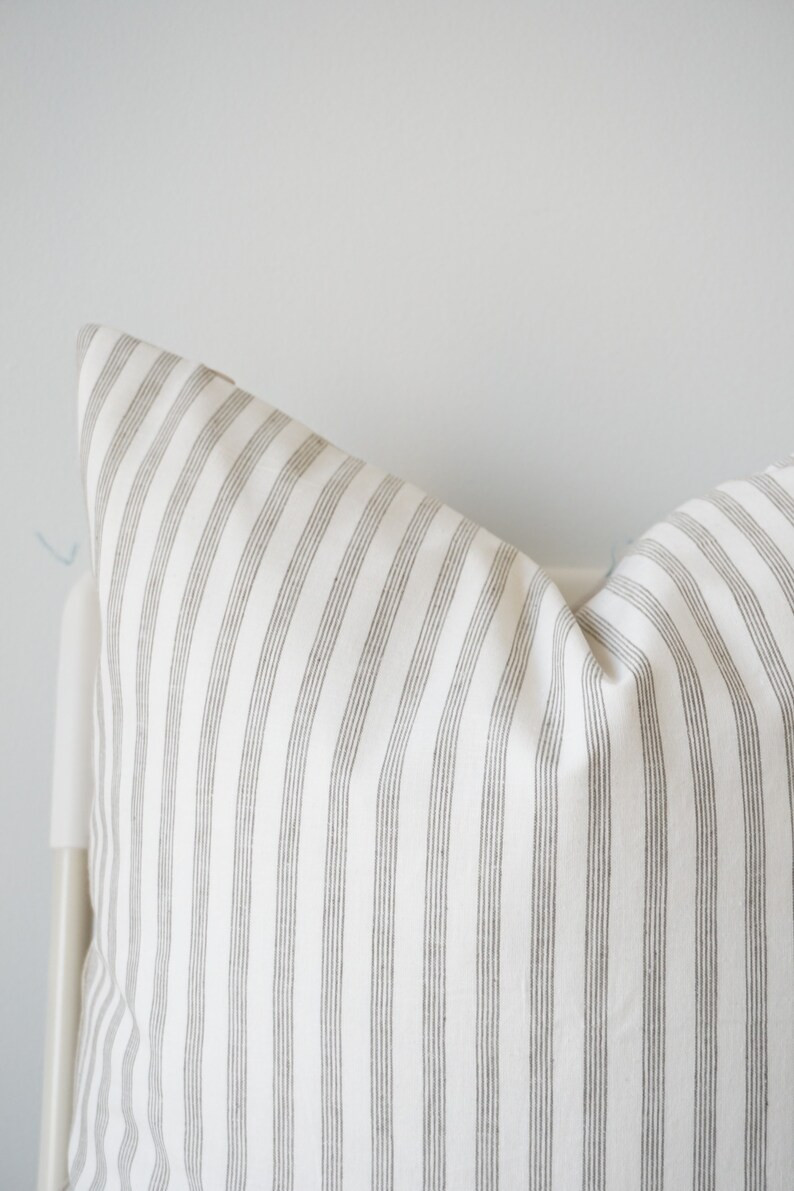 Neutral striped green Pillow Cover | Etsy (US)