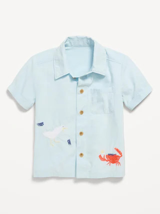 Short-Sleeve Embroidered Shirt for Toddler Boys | Old Navy (US)