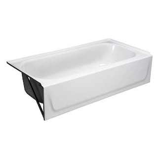 Aloha 60 in. x 30 in. Soaking Bathtub with Left Drain in White | The Home Depot