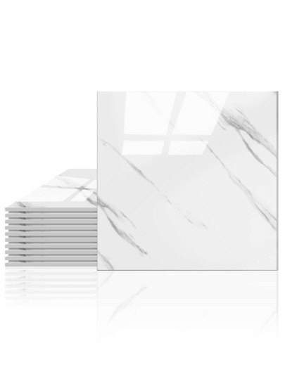 11 Stücke weiß glänzend Marmor Gemustert Keramikfliese Aufkleber mit Verdickt wasserfest Tapet... | SHEIN
