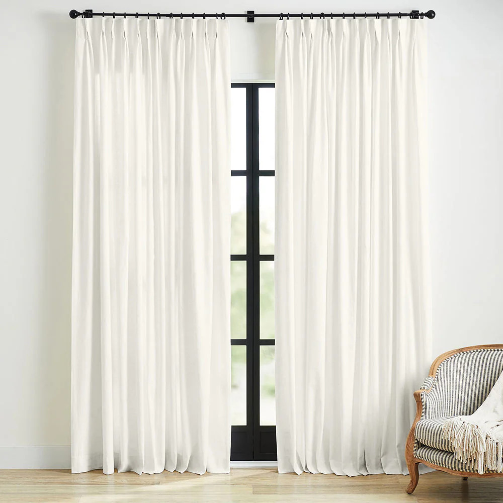 Custom Blackout/Thermal Linen Curtain Pinch Pleat for Bedroom/Living Room | Drapeful | Drapeful