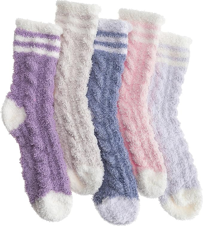 EBMORE Womens Fuzzy Socks Fleece Fluffy Cabin Plush Warm Sleep Soft Cozy Winter Adult Socks | Amazon (US)