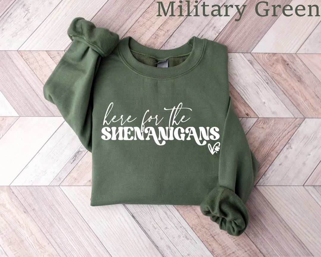 Here for Shenanigans Sweatshirt St. Patricks Day Sweater St - Etsy | Etsy (US)