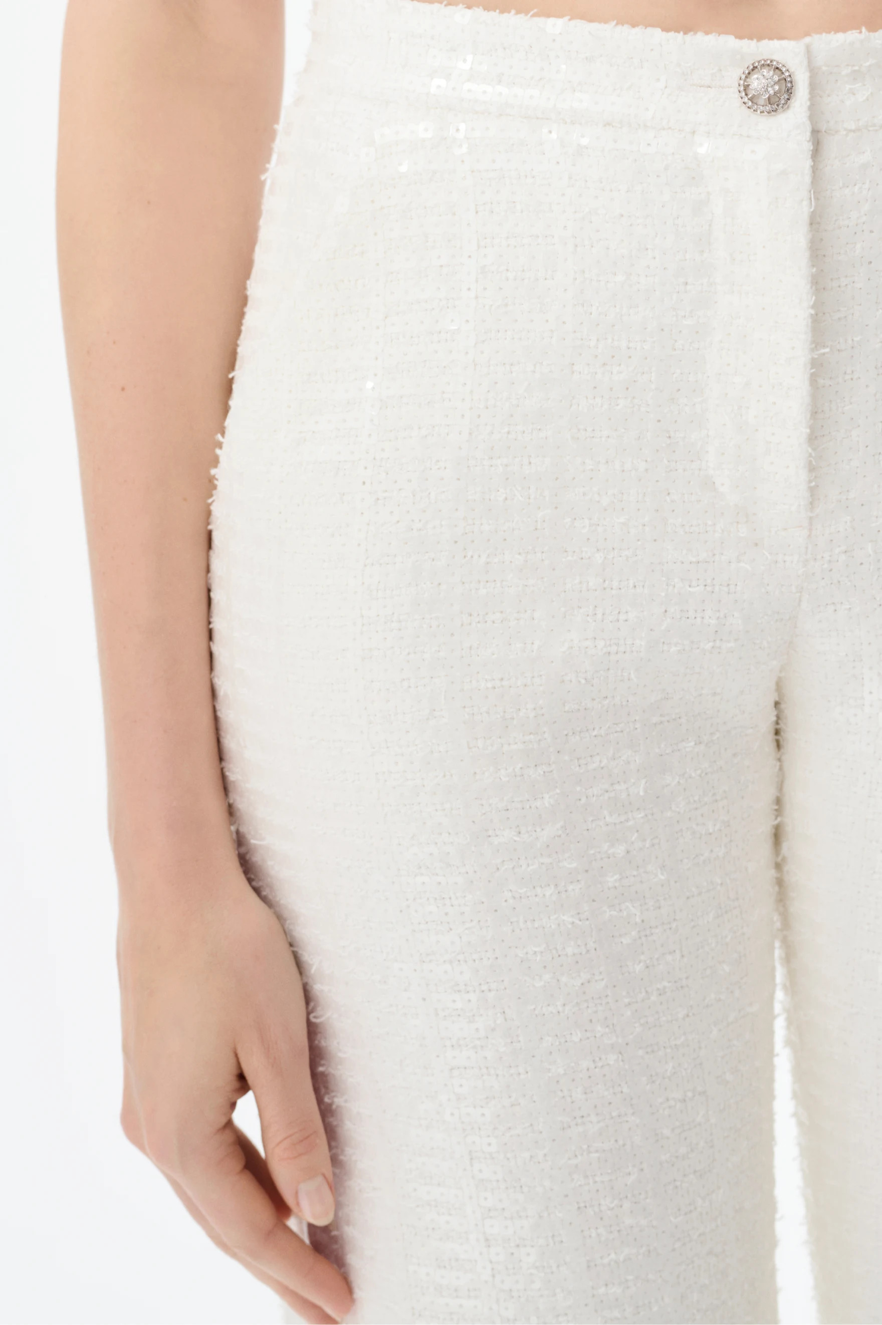 Pants - Glittered cotton tweed, white — Fashion | CHANEL | Chanel, Inc. (US)