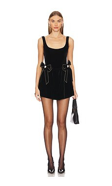 Show Me Your Mumu Ricci Skort Dress in Black Velvet from Revolve.com | Revolve Clothing (Global)