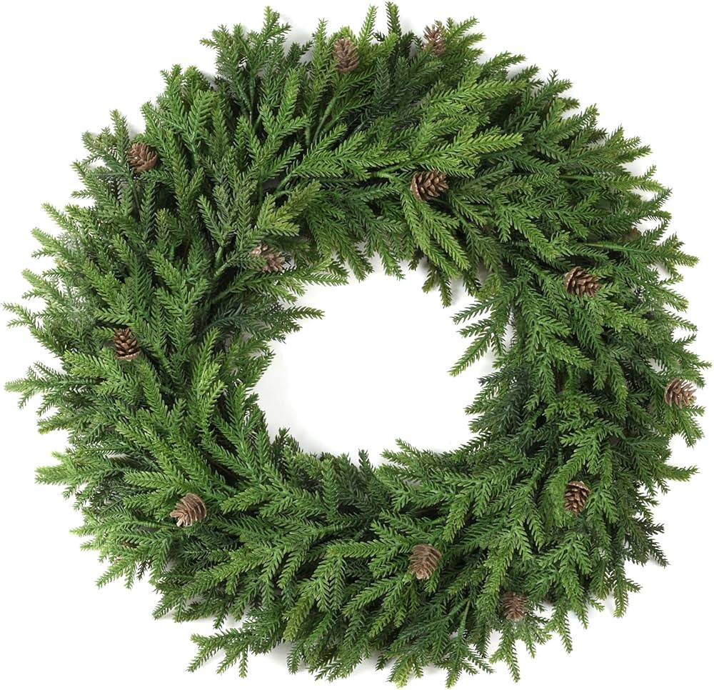 Christmas Wreath Artgar Christmas Wreaths for Front Door 22 inch Green Wreath Realistic Artificia... | Amazon (US)