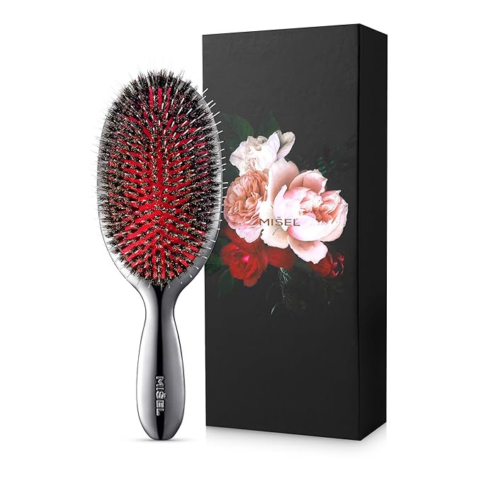 MISEL Professional Boar Bristle Hair Brush - Detangles All Types & Extensions | Reduces Breakage ... | Amazon (US)