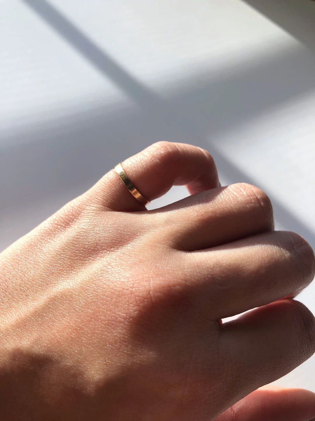 Gold Pinky Ring, Band Ring, 14k Gold Filled Ring, Waterproof Ring, Minimal Stacking Ring, Friends... | Etsy (US)