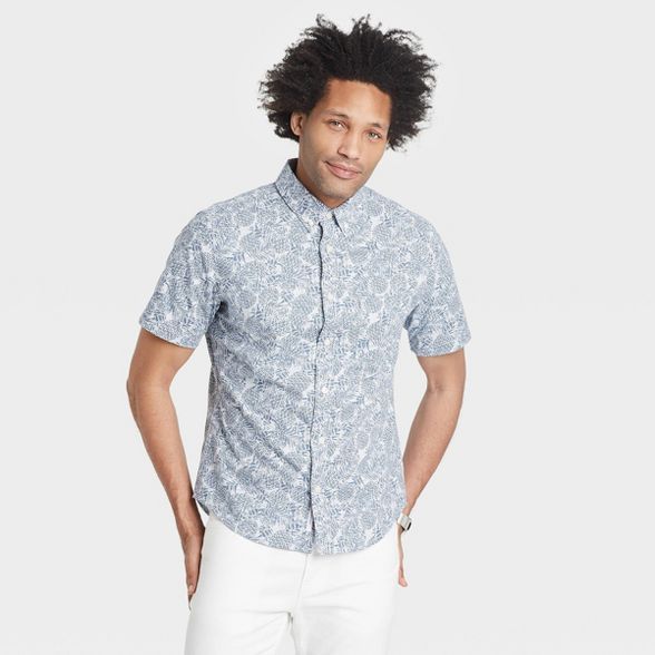Men's Slim Fit Stretch Poplin Short Sleeve Button-Down Shirt - Goodfellow & Co™ | Target