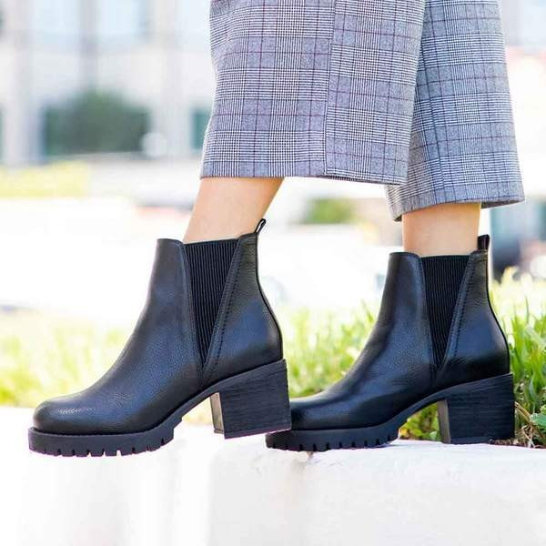 MIA Shoes Carra Lug Heeled Booties in Black
            
            
              By MIA Shoes | Glik's