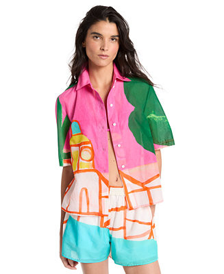 Women's Short-Sleeve Drop Shoulder Shirt | Macy's
