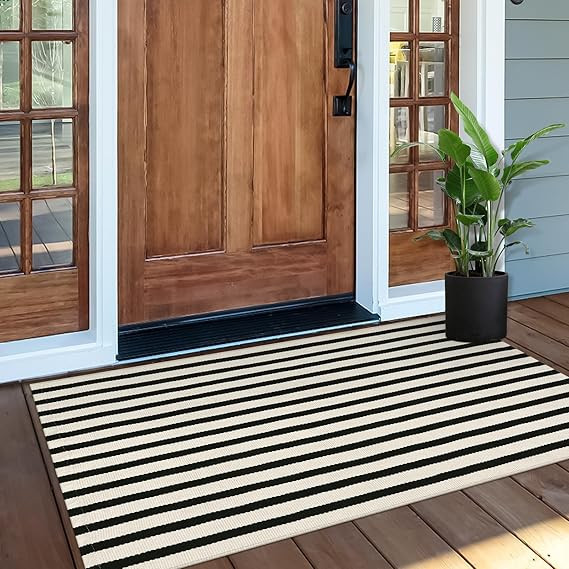 OJIA Front Door Mat 24"x51", Machine Washable Porch Rugs Indoor Outdoor Outside Layered Doormat S... | Amazon (US)