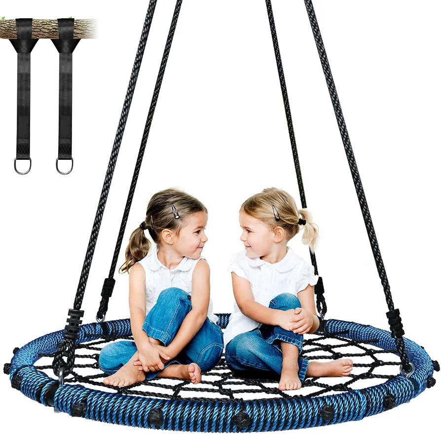 Trekassy 750 lb Spider Web Saucer Swing 40 inch for Tree Kids with Steel Frame and 2 Hanging Stra... | Amazon (US)