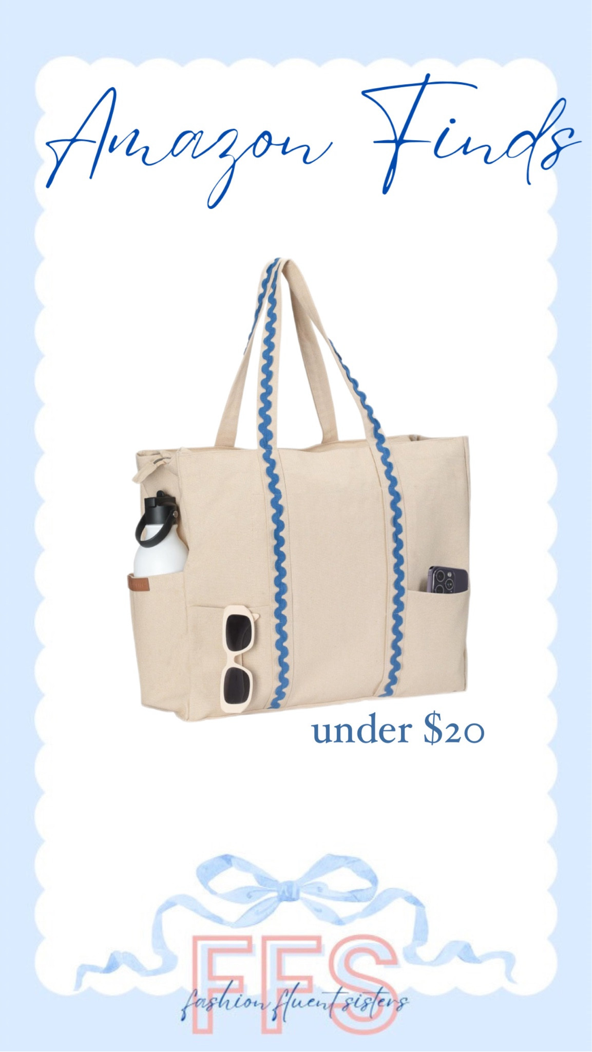 Amazon tote bag under $20
Beach bag, diaper bag, Ric rac, preppy, work tote 

#LTKsalealert #LTKSpringSale #LTKfindsunder50