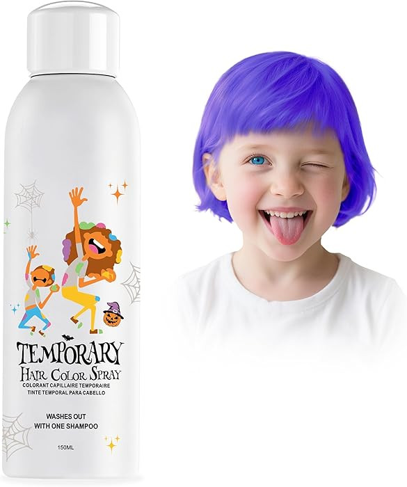 Purple Temporary Hair Color Spray for Kids, Instant Colored Hair Dye Alternative for Girls Boys T... | Amazon (US)