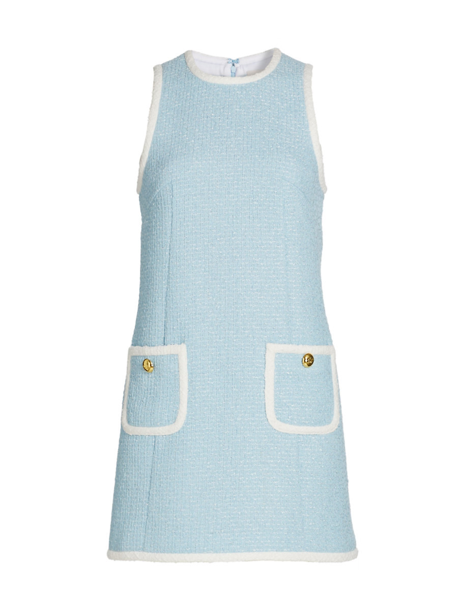 Women's Auden Sleeveless Tweed Minidress - Whispering Sky White - Size 0 | Saks Fifth Avenue