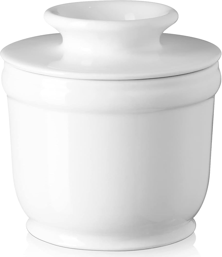 DOWAN Porcelain Butter Crock, French Butter Dish for Fresh Spreadable Butter, Butter Keeper with ... | Amazon (US)
