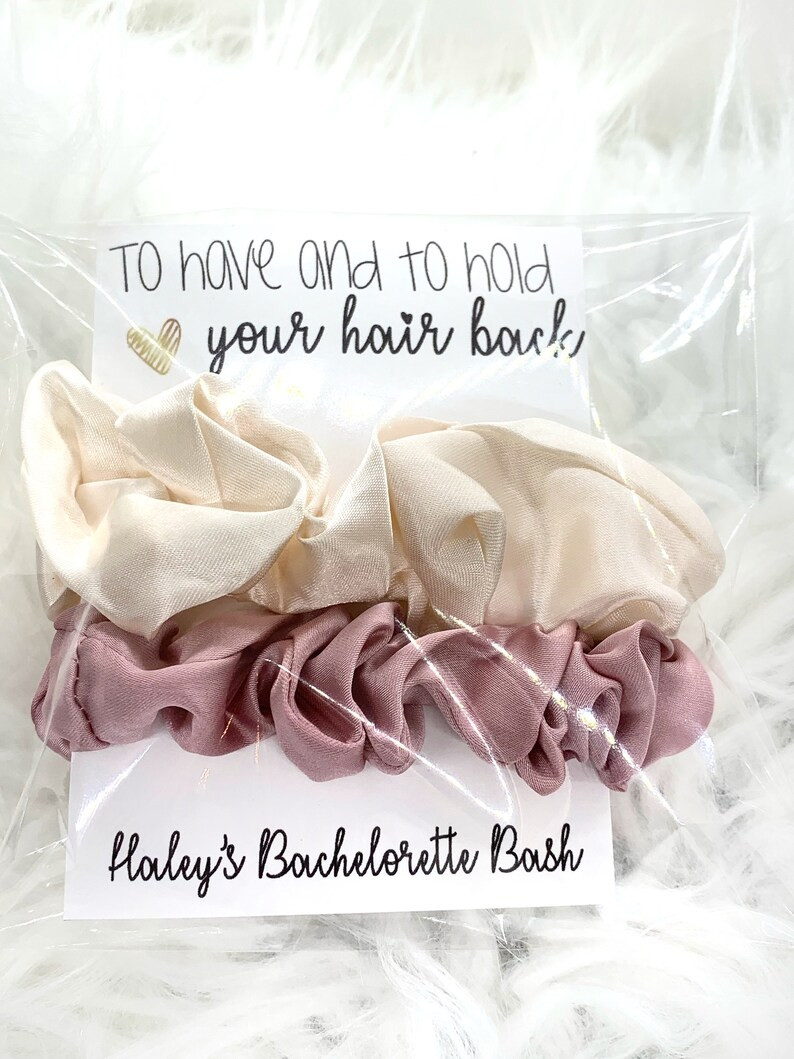 2 Scrunchies /card To Have and To Hold Scrunchie Favors for Bachelorette Party| Chiffon and Velve... | Etsy (US)