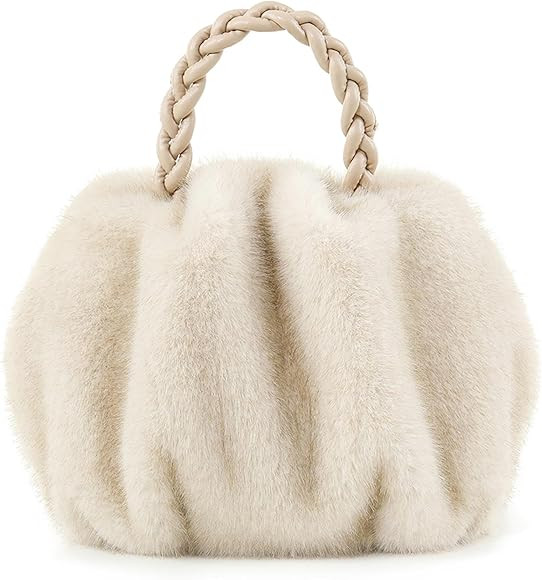 Fur Story Tote Bag Faux Fur Purses for Women Plush Handbag Fuzzy Shoulder Bag Big Capacity Black ... | Amazon (US)