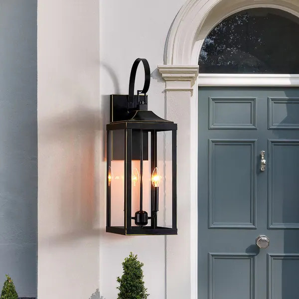 25.7"H 2-Light Large Outdoor Bronze Exterior Wall Lantern Sconce Light - Overstock - 34536614 | Bed Bath & Beyond