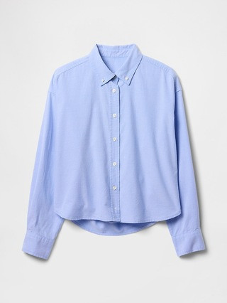 Organic Cotton Oxford Cropped Big Shirt | Gap (US)