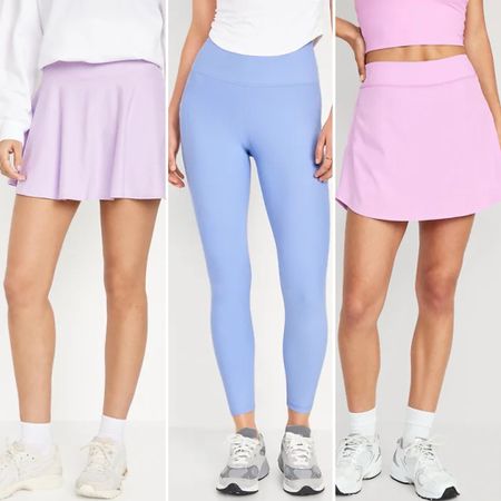 Today only - 50% off these activewear pieces!! Everything is under $20, some under $15! I’m obsessed with these colors for spring and I have tons of leggings and tennis skorts from this brand and they always hold up well and are a great, flattering fit. 

Sizing:
I find these tennis skirts typically run very TTS. I ordered my normal size small.
I also find their leggings to fit TTS. Personally, I always size up in leggings, so I’m ordering my normal size M. 

Activewear on sale, athleisure, casual style, mom outfit, sale alert, affordable, purple, lavender, pink, pickleball, leggings, Old Navy 

#LTKsalealert #LTKfindsunder50 #LTKfitness