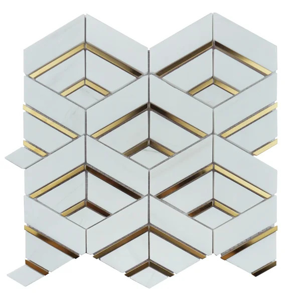 Natural Dorato Starwhite 12" x 12" Marble Mosaic Tile | Wayfair North America