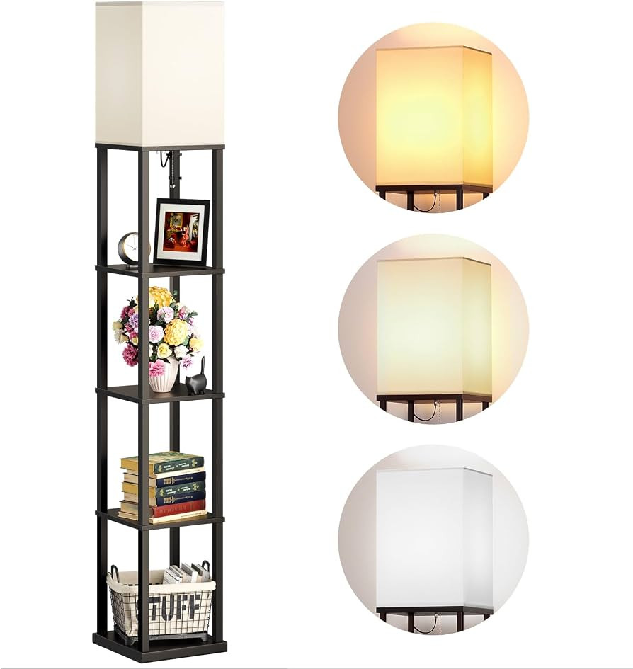 addlon Floor Lamp with Shelves, 5-Tier Modern Shelf Floor Lamp with 3CCT LED Bulb, Display Lamp f... | Amazon (US)