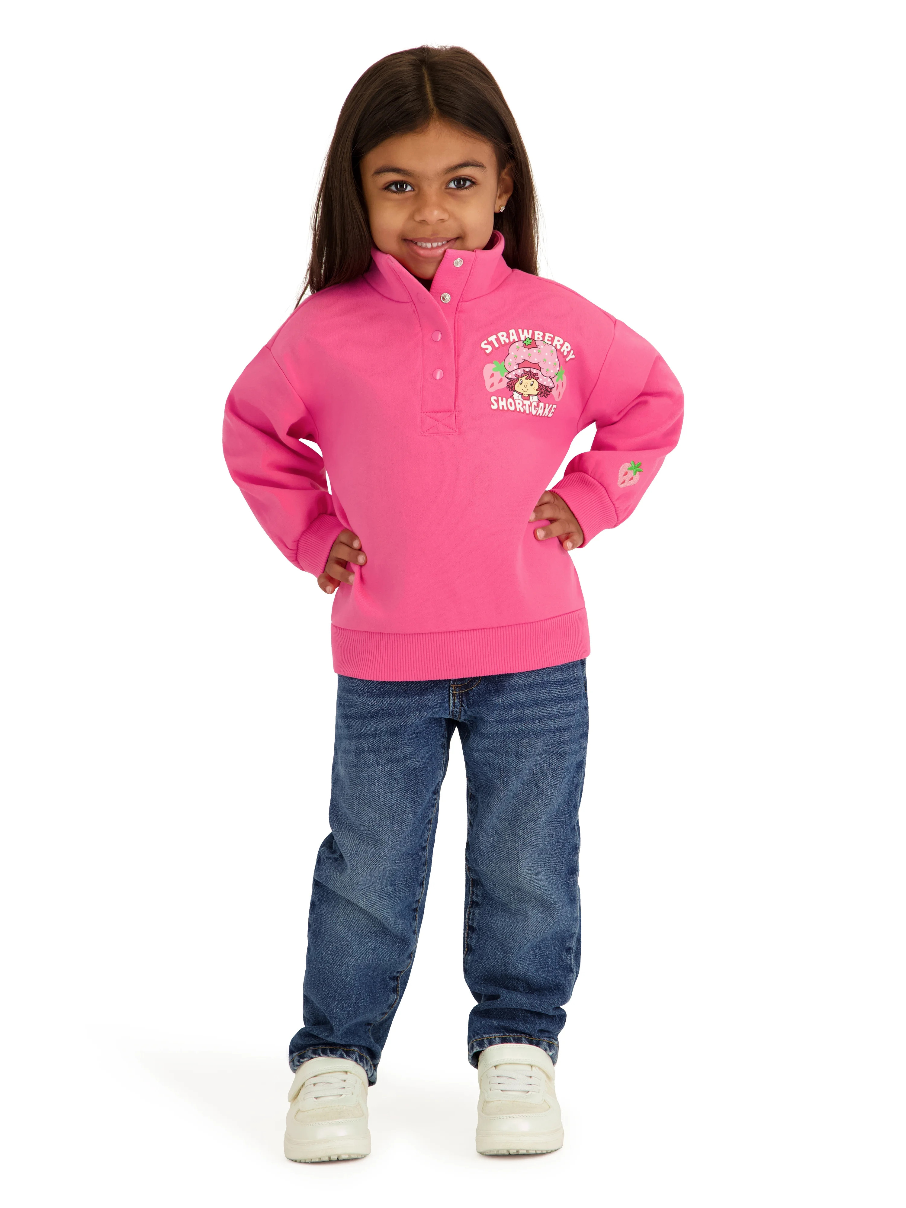 Minnie Mouse Toddler Girls Solid Quarter Zip Top, Sizes 12 Months - 5T | Walmart (US)