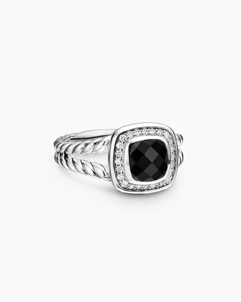 David Yurman | Petite Albion Ring in Sterling Silver with Diamonds, 7mm | David Yurman
