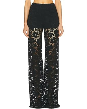 Sunloudy Women Lace Bell Pant Sexy See Through Flare Bottom Leggings Hollow Out Mesh Cover Up Tro... | Amazon (US)