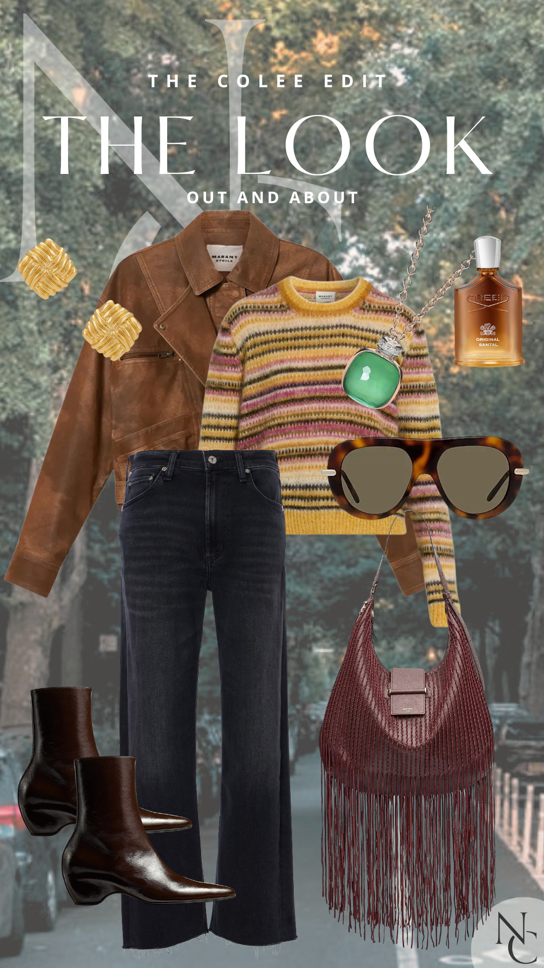 Fall, but make it downtown. 🤎 A great leather jacket, striped knit + dark denim is basically my cool-weather uniform — then add a little fringe, chocolate boots, oversized sunnies and gold jewelry and suddenly we have a look.

Easy enough for running around all day, polished enough for wherever I end up afterward. And yes, the burgundy fringe bag is doing a LOT of the work. 😉

Shop the full look + all my picks right here on LTK.

#FallOutfit #FallStyle #StreetStyle #TheColeeEdit #LTKStyle 

 #LTKdayinmylife #LTKgrwm #LTKootd