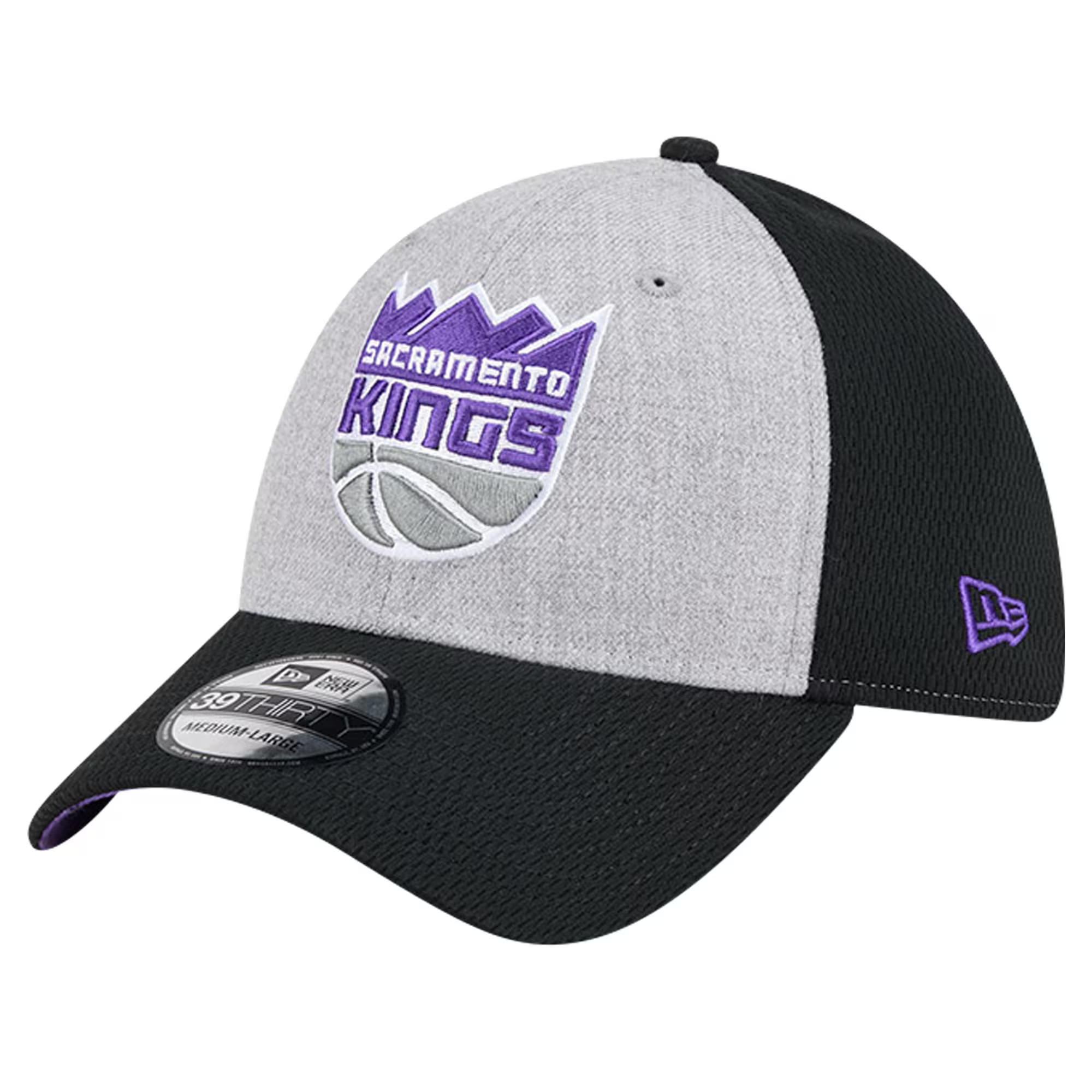 Men's Sacramento Kings New Era Heather Gray/Black Two-Tone 39THIRTY Flex Hat | NBA store