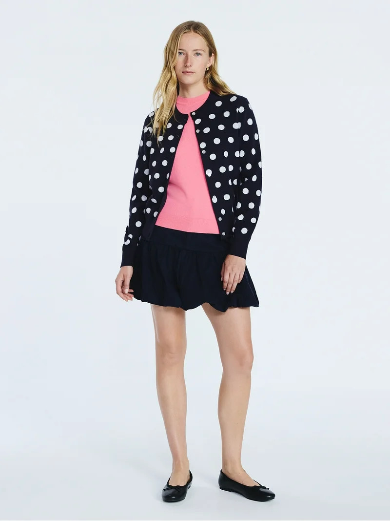 Free Assembly Women's and Women's Plus Solid, Stripe, & Print Classic Cozy Yarn Cardigan Sweater,... | Walmart (US)