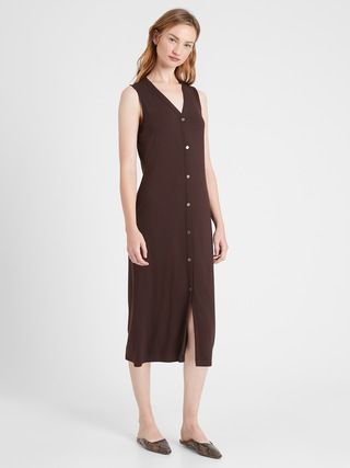 Petite Knit Button-Down Dress | Banana Republic (US)