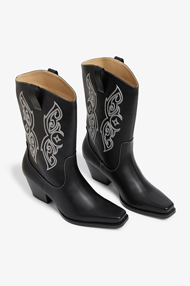 Embroidered cowboy boots | Monki