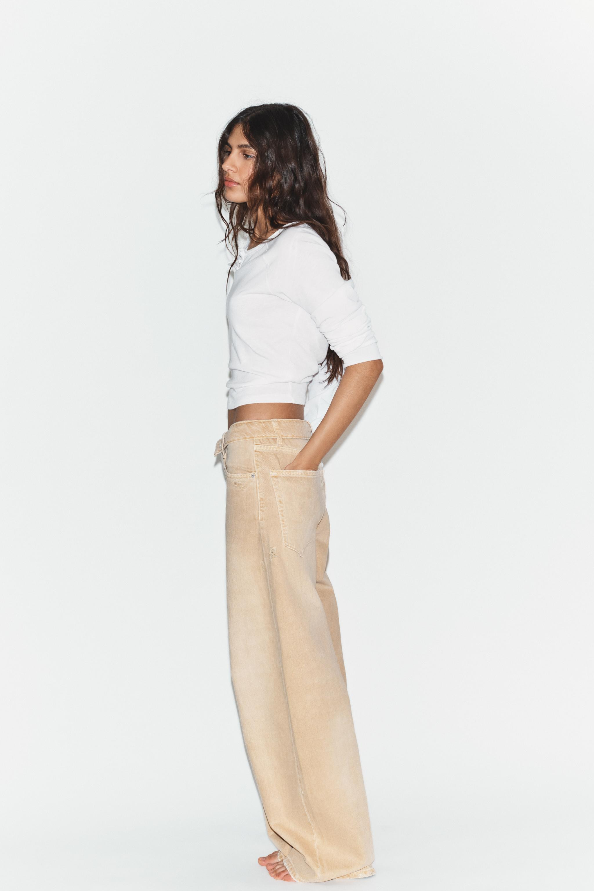 TRF MID-WAIST FOLDED WAIST JEANS | Zara UK