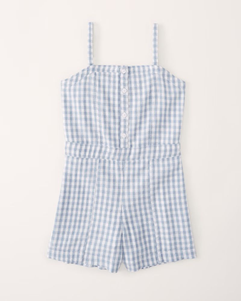 girls linen-blend romper | girls dresses & rompers | Abercrombie.com | Abercrombie & Fitch (US)