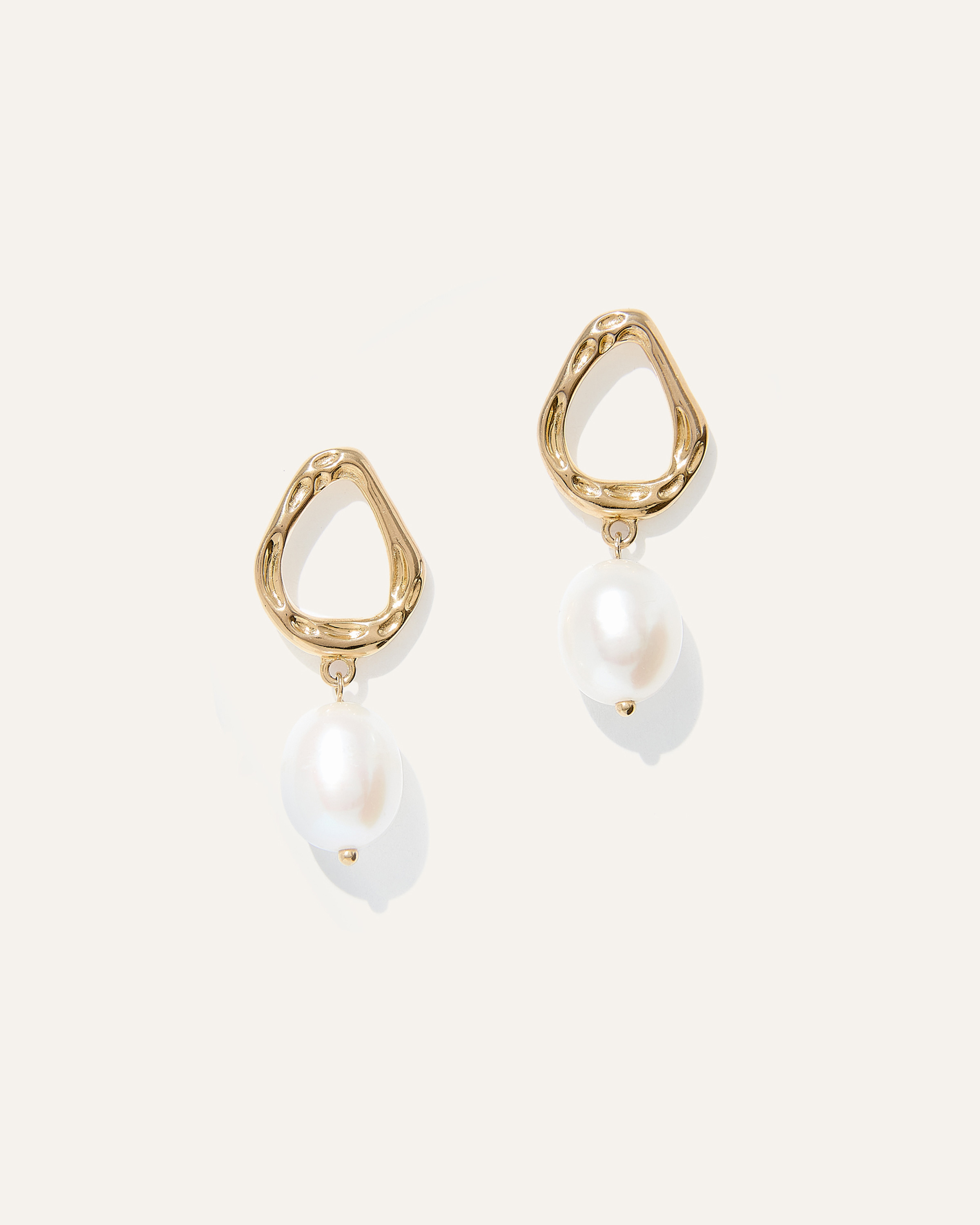 Quince | Women's Freshwater Cultured Pearl Sculptural Drop Earrings in Gold Vermeil | Quince