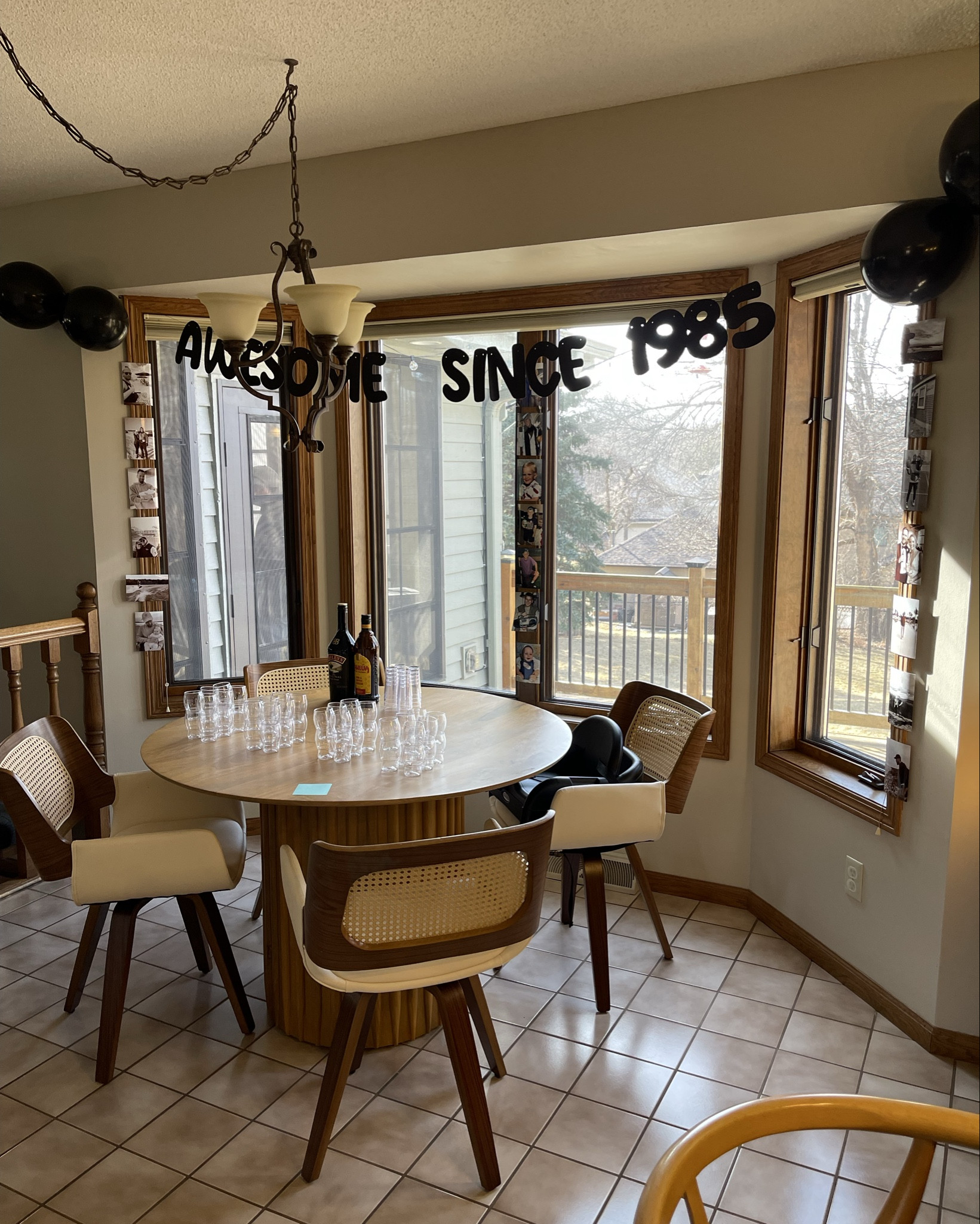 “Awesome since ‘85” 40th birthday details ✨ 
🍿Snacks: Cool Ranch Doritos, microwave popcorn, sour patch kids, crudite with spinach dip, fruit & cheese plate, custom cookies 
🍔 Food: McDonald’s burgers, fries, milkshakes (shooter glasses for shakes) 
🍹 Drinks: canned Long Island Iced Teas and espresso martinis, MGD and Miller High Life, blow job shots, Coke classic, orange Poppi, Perrier 
🕶️ Favors: Custom koozies and plastic wayfarers for guests to grab on way in and take home 
🍻🏓 I set up a DIY beer tasting with 4 beers from a fave local brewery, did 4-0 sparkler candles, I ❤️ the 80s (and Chris) trivia with a gift card for the winner, and rented a ping pong table! 

#LTKParties