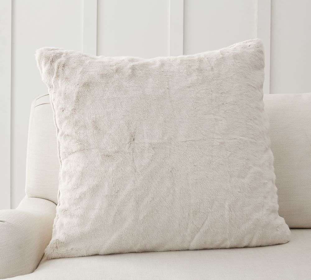 Faux Fur Alpaca Pillow Cover, 26 x 26&amp;quot;, Ivory | Pottery Barn (US)