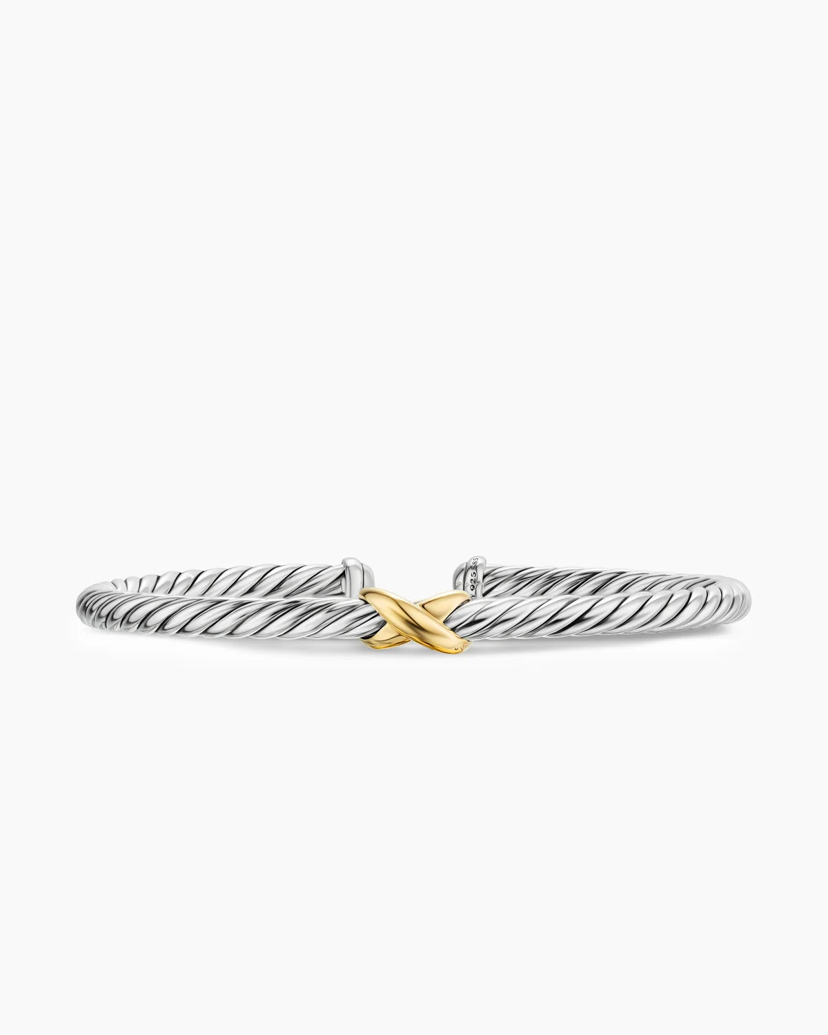David Yurman Canada | Cable Flex X Station Bracelet in Sterling Silver with 14K Yellow Gold, 4mm | David Yurman