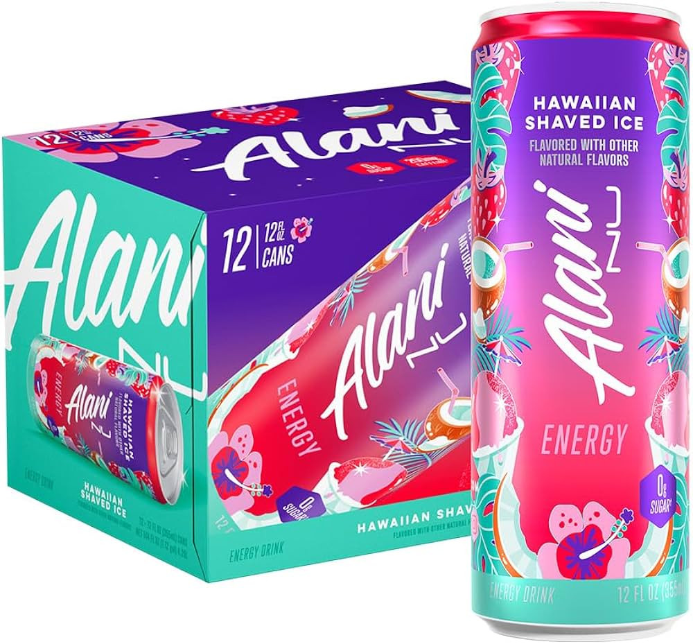 Alani Nu HAWAIIAN SHAVED ICE, Sugar Free, Low Calorie Energy Drinks, 200mg Caffeine, Biotin, B Vi... | Amazon (US)